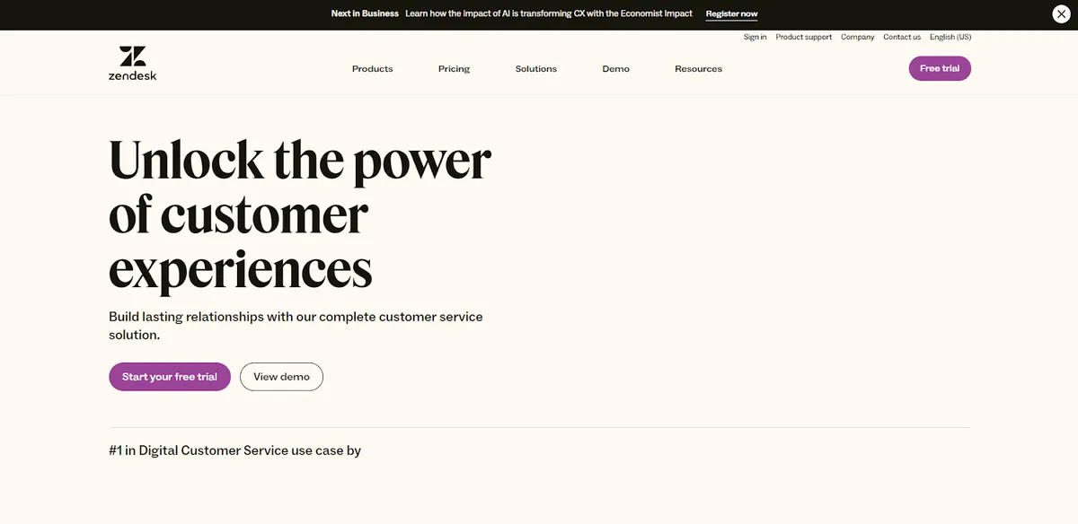 Zendesk - a CRM solution company