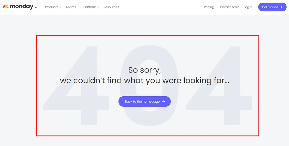 404 error page