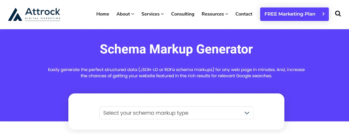 Schema Markup Generator - Free Tool