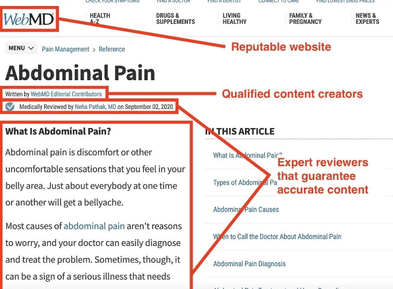 WebMD - EEAT