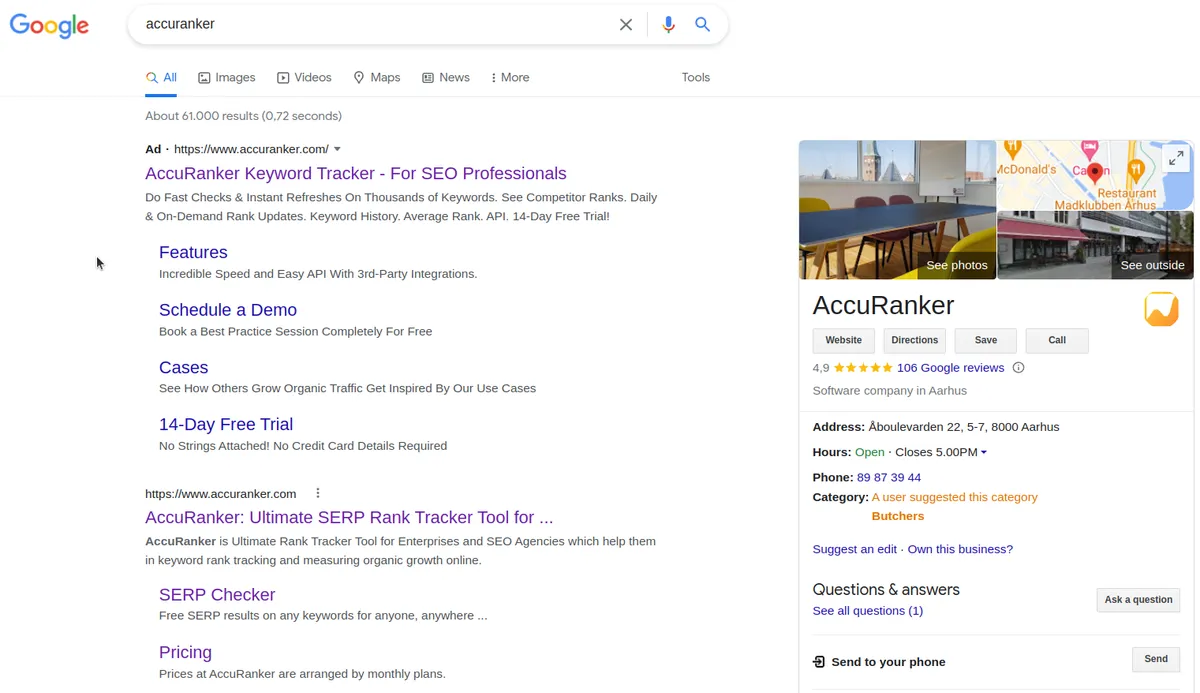accuranker in google search