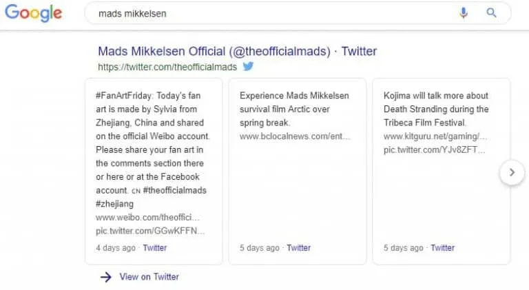 Tweets on Google